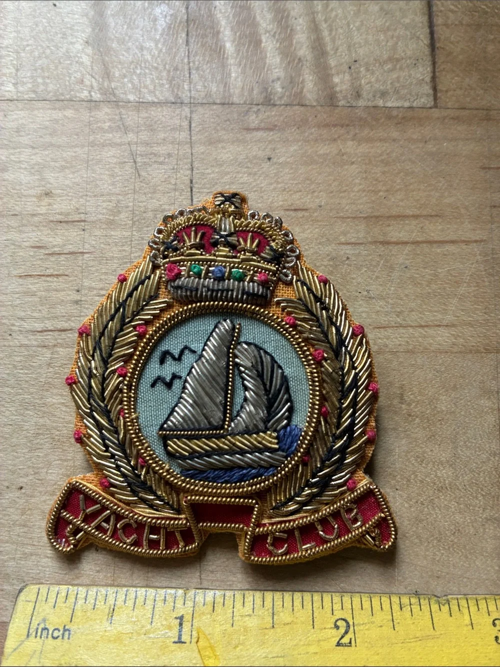 Vintage Embroidered Yacht Club Brooch! - Picture 4 of 4